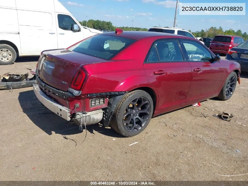 2C3CCAAGXKH738820 2019 Chrysler 300 Touring