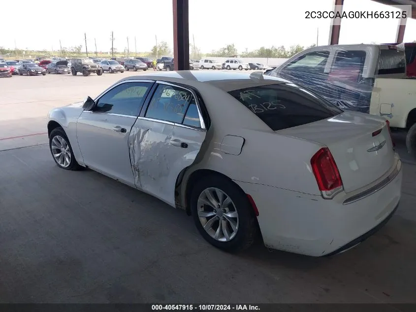 2019 Chrysler 300 Touring VIN: 2C3CCAAG0KH663125 Lot: 40547915