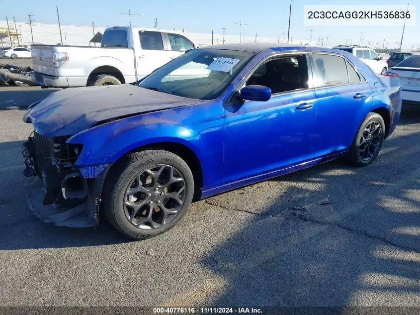 2019 Chrysler 300 300S Awd VIN: 2C3CCAGG2KH536836 Lot: 40776116