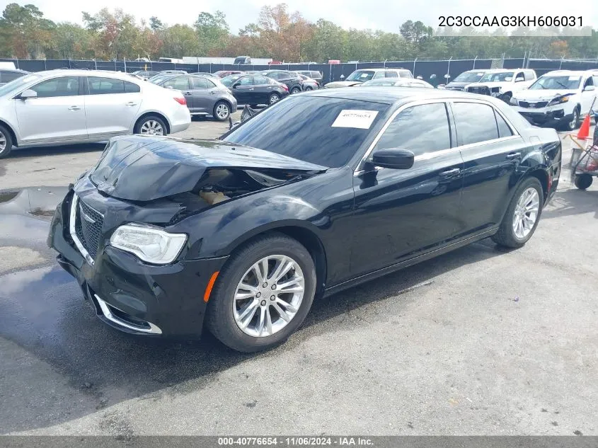 2019 Chrysler 300 Touring VIN: 2C3CCAAG3KH606031 Lot: 40776654