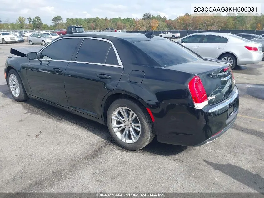 2019 Chrysler 300 Touring VIN: 2C3CCAAG3KH606031 Lot: 40776654