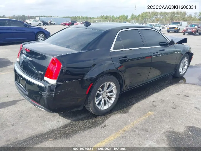 2019 Chrysler 300 Touring VIN: 2C3CCAAG3KH606031 Lot: 40776654