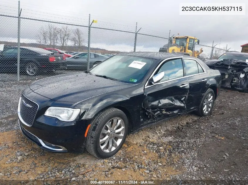 2019 Chrysler 300 Limited Awd VIN: 2C3CCAKG5KH537115 Lot: 40790067