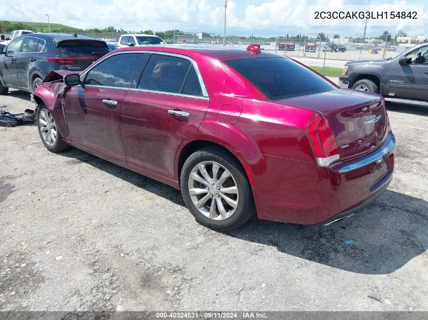 2020 Chrysler 300 Limited VIN: 2C3CCAKG3LH154842 Lot: 40324531