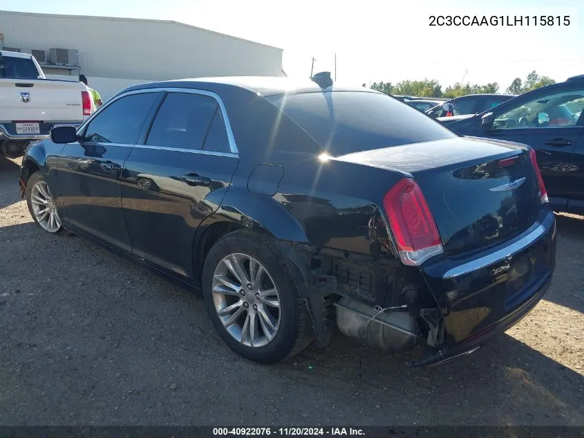 2020 Chrysler 300 Touring VIN: 2C3CCAAG1LH115815 Lot: 40922076