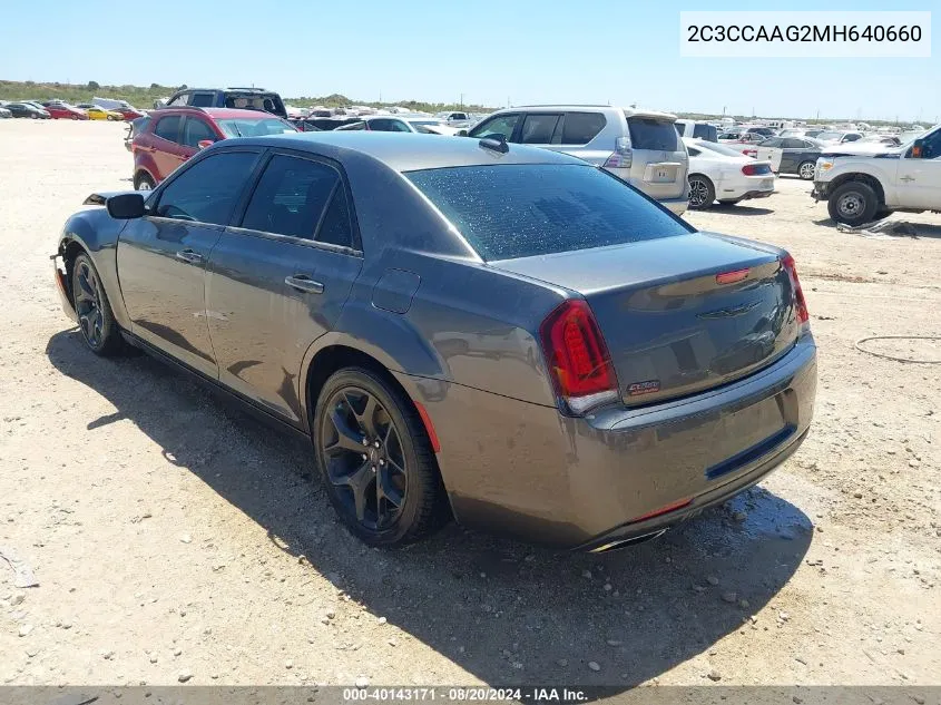 2021 Chrysler 300 Touring VIN: 2C3CCAAG2MH640660 Lot: 40143171