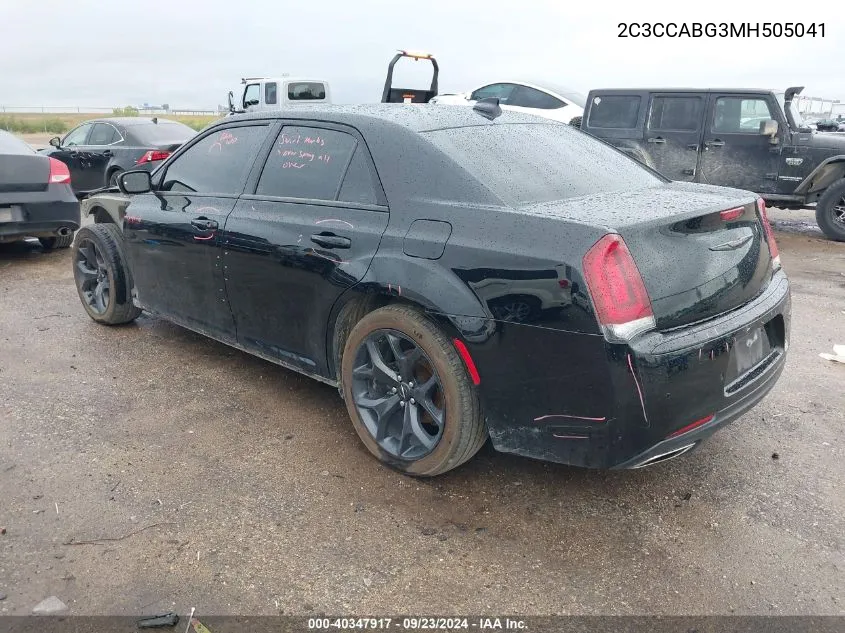 2021 Chrysler 300 S VIN: 2C3CCABG3MH505041 Lot: 40347917