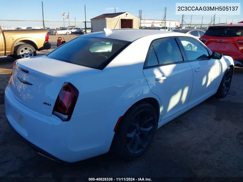 2021 Chrysler 300 Touring VIN: 2C3CCAAG3MH505137 Lot: 40828338