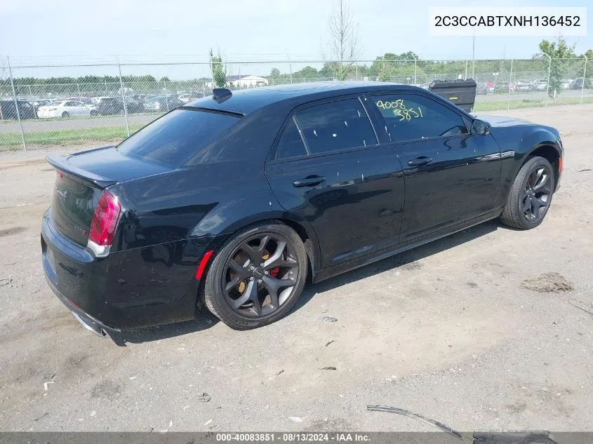 2022 Chrysler 300 S VIN: 2C3CCABTXNH136452 Lot: 40083851