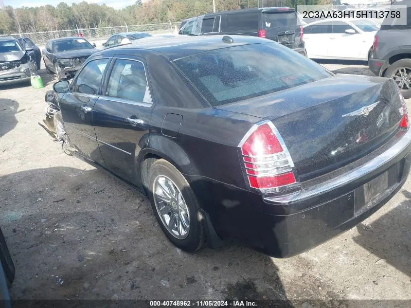 2005 Chrysler 300C VIN: 2C3AA63H15H113758 Lot: 40748962