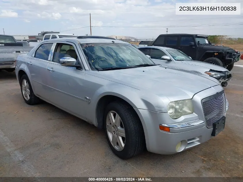 2006 Chrysler 300C VIN: 2C3LK63H16H100838 Lot: 40000425