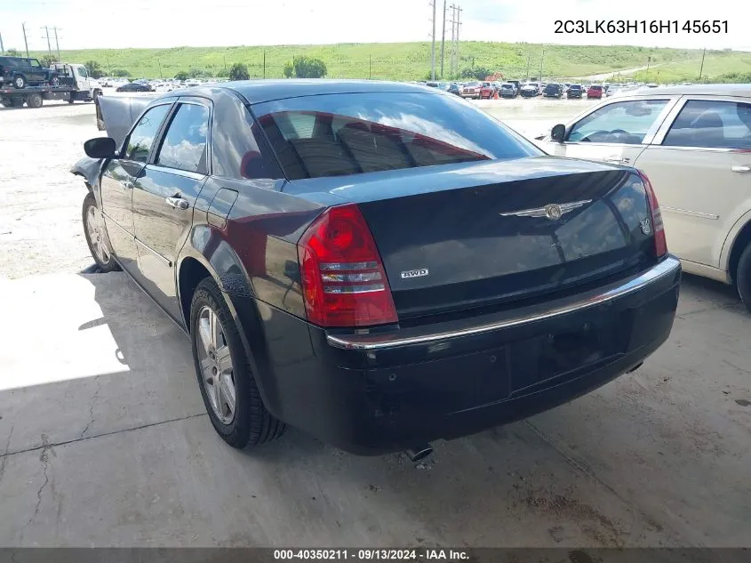 2006 Chrysler 300C VIN: 2C3LK63H16H145651 Lot: 40350211