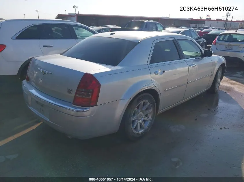 2006 Chrysler 300C VIN: 2C3KA63H66H510274 Lot: 40551057