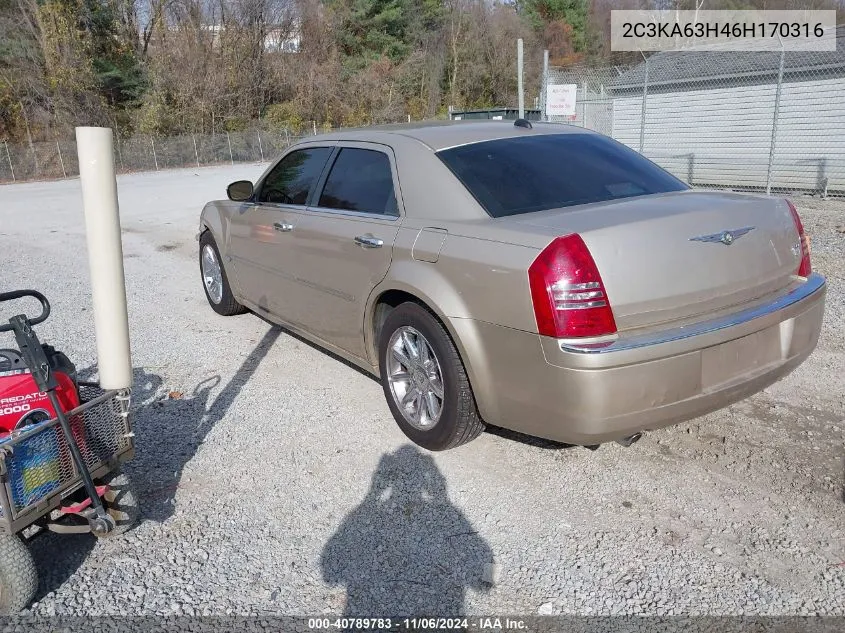 2006 Chrysler 300C VIN: 2C3KA63H46H170316 Lot: 40789783