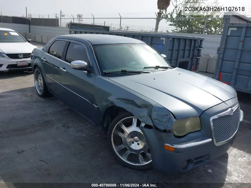 2006 Chrysler 300C VIN: 2C3KA63H26H107618 Lot: 40798008