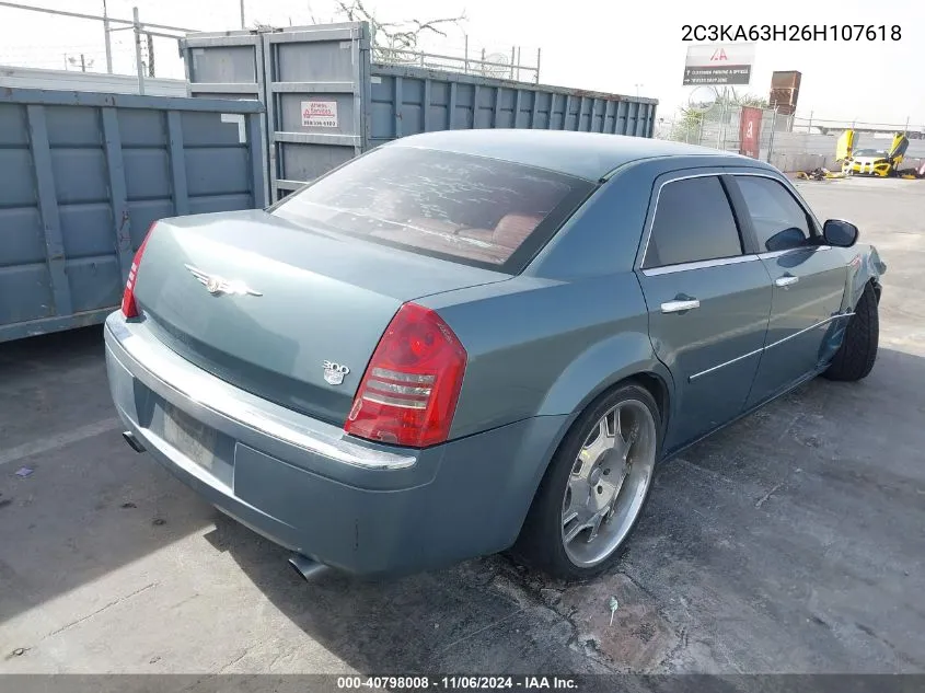 2006 Chrysler 300C VIN: 2C3KA63H26H107618 Lot: 40798008