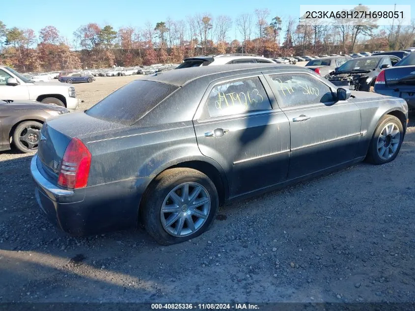 2007 Chrysler 300C VIN: 2C3KA63H27H698051 Lot: 40825336