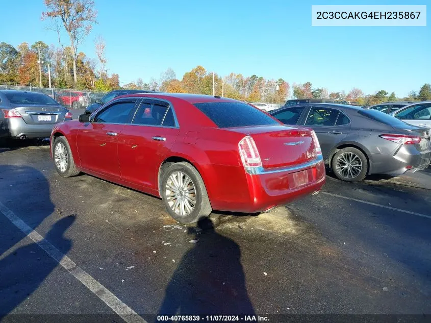 2014 Chrysler 300C Awd VIN: 2C3CCAKG4EH235867 Lot: 40765839