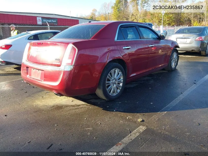 2014 Chrysler 300C Awd VIN: 2C3CCAKG4EH235867 Lot: 40765839