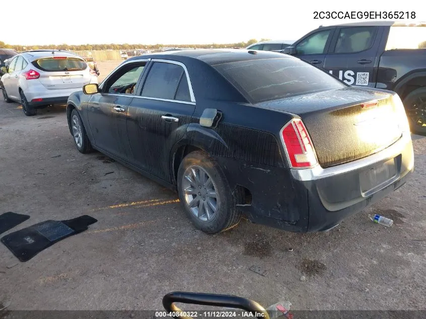 2014 Chrysler 300C VIN: 2C3CCAEG9EH365218 Lot: 40840322