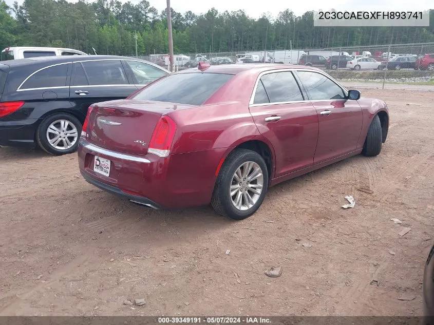 2015 Chrysler 300C VIN: 2C3CCAEGXFH893741 Lot: 39349191