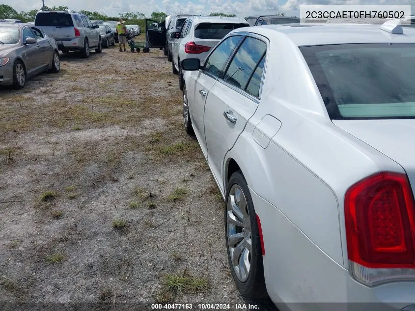 2015 Chrysler 300C VIN: 2C3CCAET0FH760502 Lot: 40477163