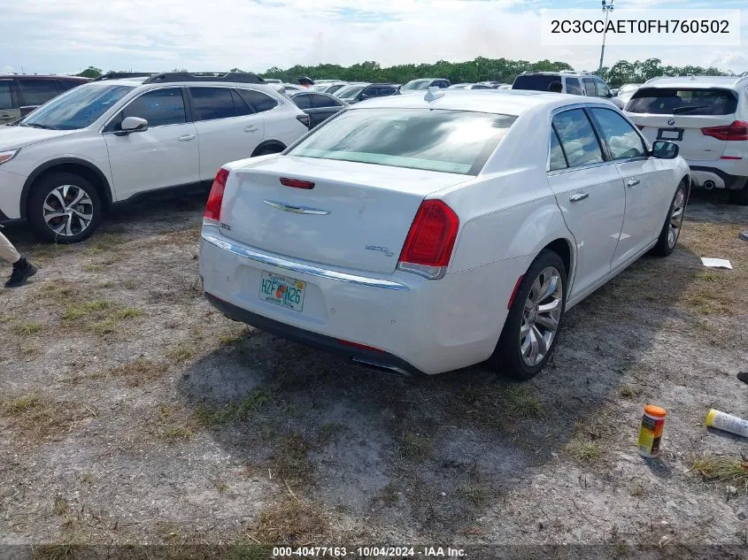 2015 Chrysler 300C VIN: 2C3CCAET0FH760502 Lot: 40477163