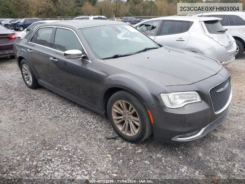 2015 Chrysler 300C VIN: 2C3CCAEGXFH803004 Lot: 40752296