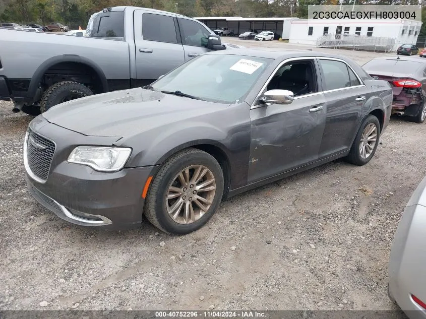 2015 Chrysler 300C VIN: 2C3CCAEGXFH803004 Lot: 40752296