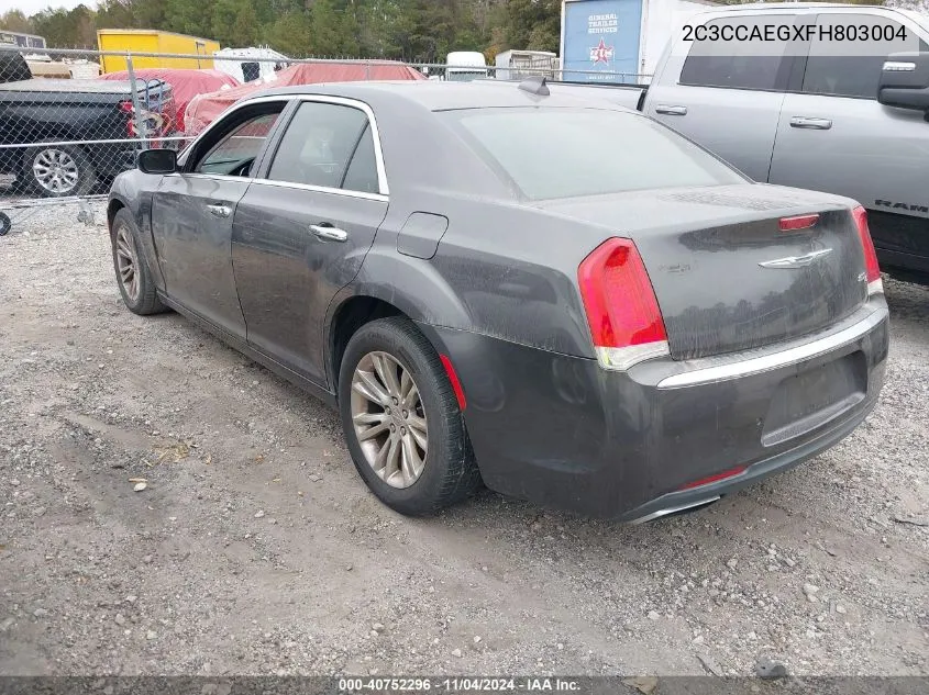 2015 Chrysler 300C VIN: 2C3CCAEGXFH803004 Lot: 40752296