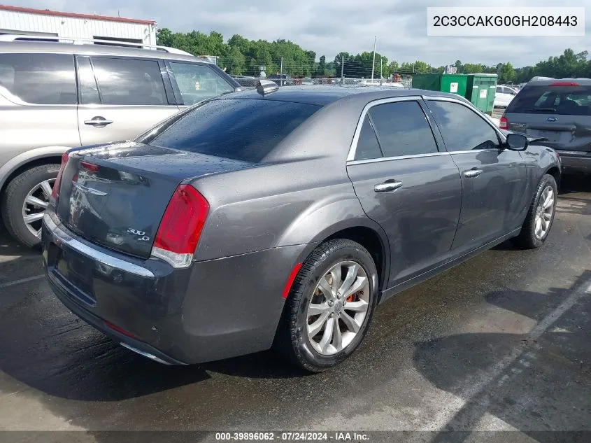 2016 Chrysler 300C Awd VIN: 2C3CCAKG0GH208443 Lot: 39896062