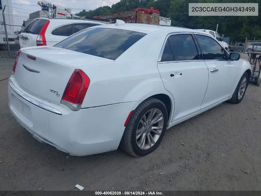 2016 Chrysler 300C VIN: 2C3CCAEG4GH343498 Lot: 40062039