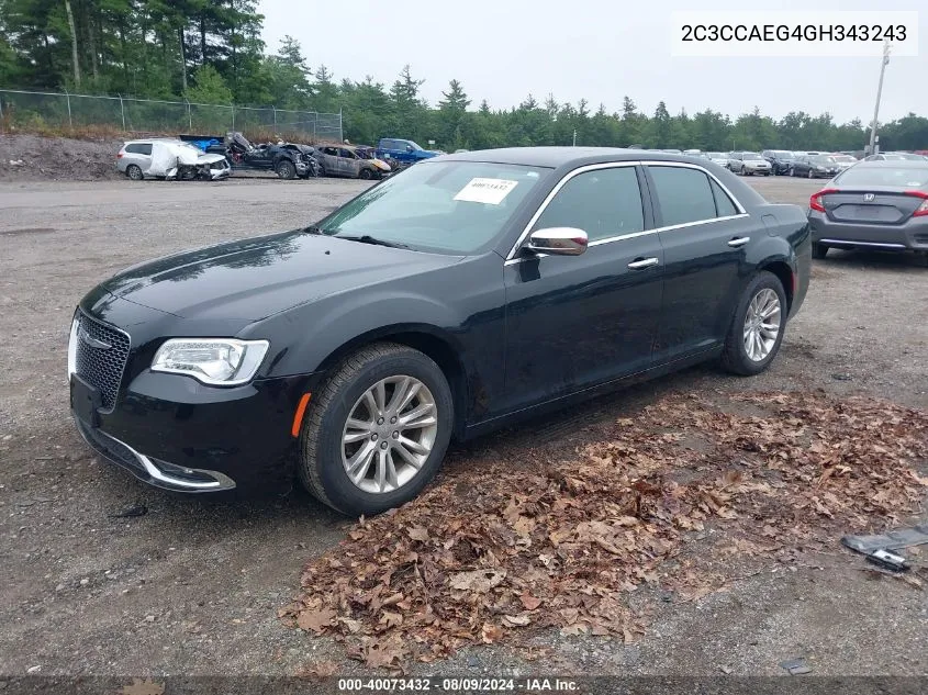 2016 Chrysler 300C VIN: 2C3CCAEG4GH343243 Lot: 40073432