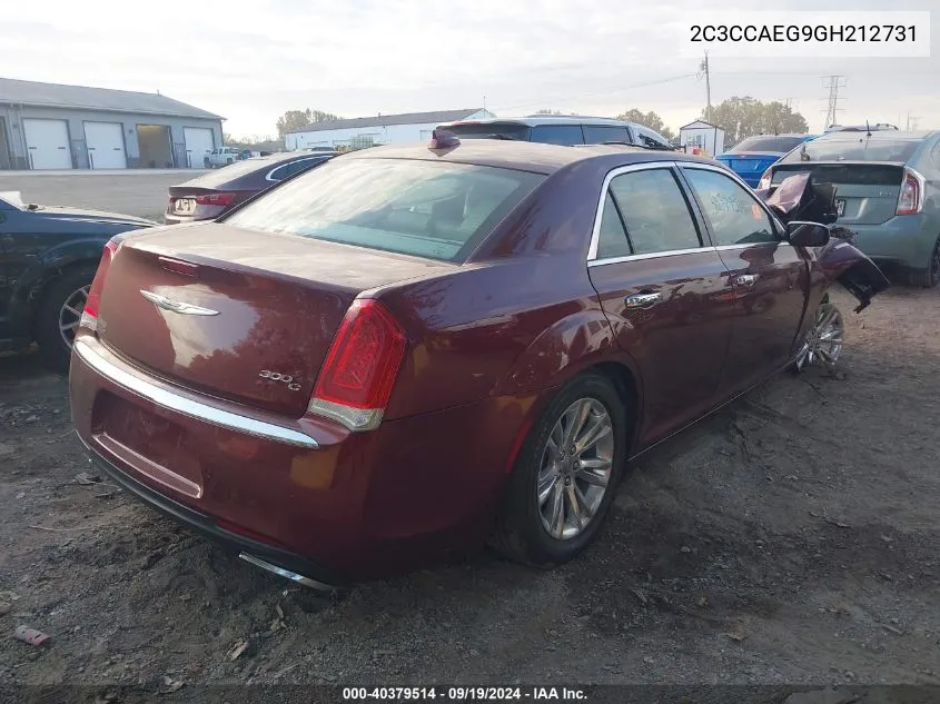 2016 Chrysler 300C VIN: 2C3CCAEG9GH212731 Lot: 40379514