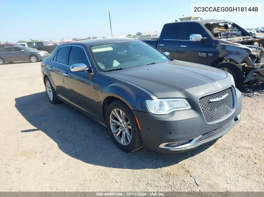 2016 Chrysler 300C VIN: 2C3CCAEG0GH181448 Lot: 40569166