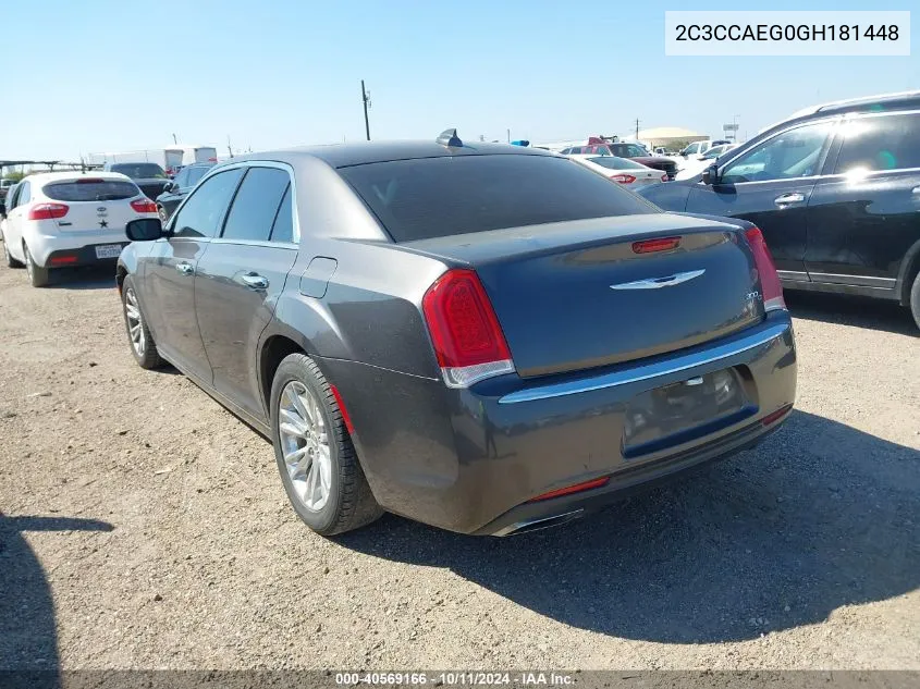 2016 Chrysler 300C VIN: 2C3CCAEG0GH181448 Lot: 40569166