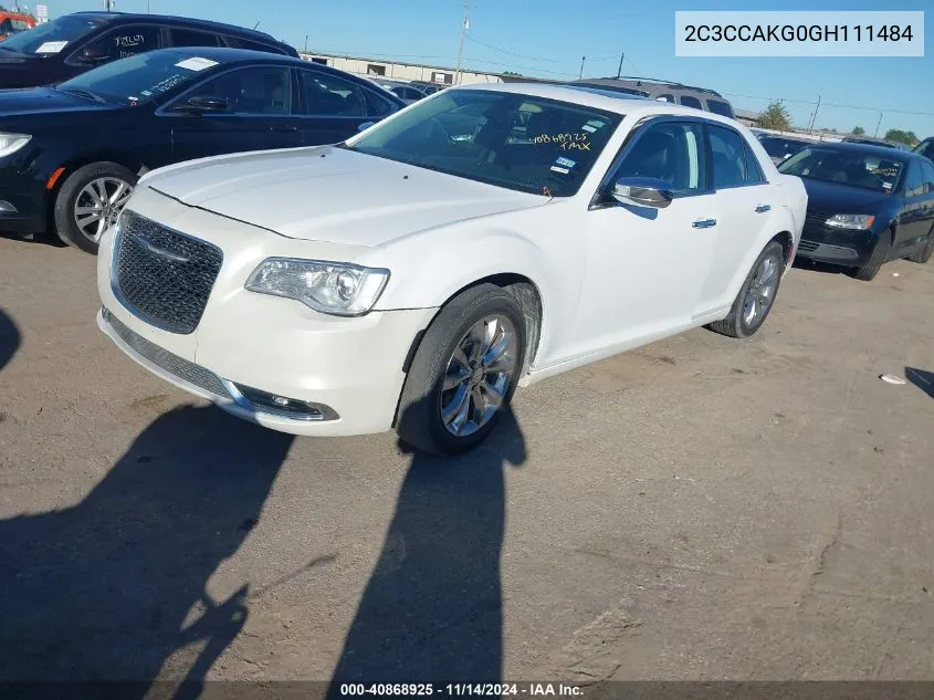 2016 Chrysler 300C Awd VIN: 2C3CCAKG0GH111484 Lot: 40868925