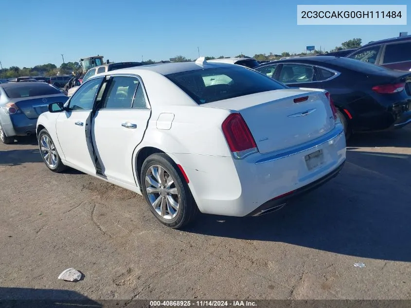 2016 Chrysler 300C Awd VIN: 2C3CCAKG0GH111484 Lot: 40868925