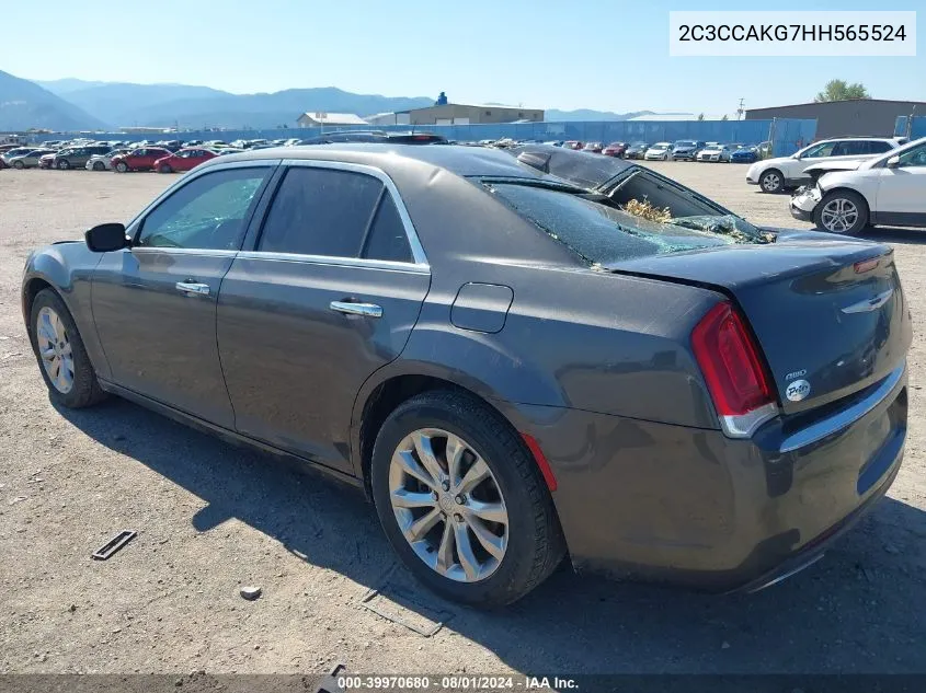 2017 Chrysler 300C Awd VIN: 2C3CCAKG7HH565524 Lot: 39970680