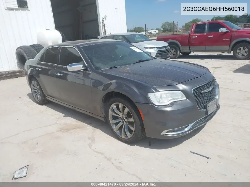 2017 Chrysler 300C VIN: 2C3CCAEG6HH560018 Lot: 40421479