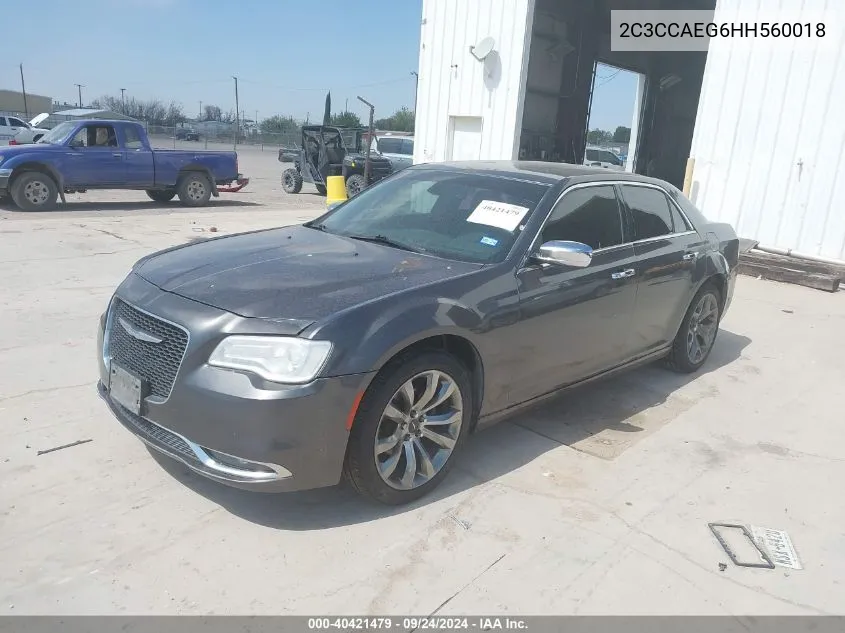 2017 Chrysler 300C VIN: 2C3CCAEG6HH560018 Lot: 40421479