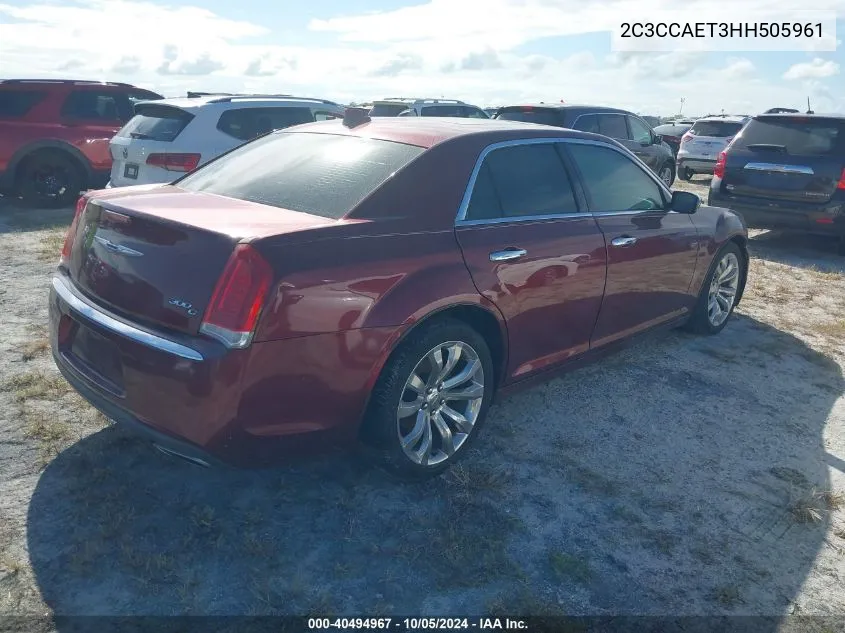 2017 Chrysler 300C VIN: 2C3CCAET3HH505961 Lot: 40494967