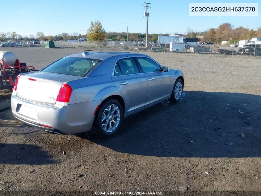 2017 Chrysler 300C Platinum Awd VIN: 2C3CCASG2HH637570 Lot: 40784919