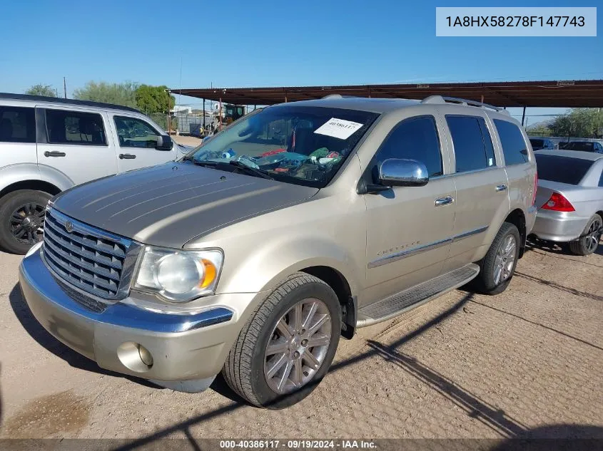 2008 Chrysler Aspen Limited VIN: 1A8HX58278F147743 Lot: 40386117