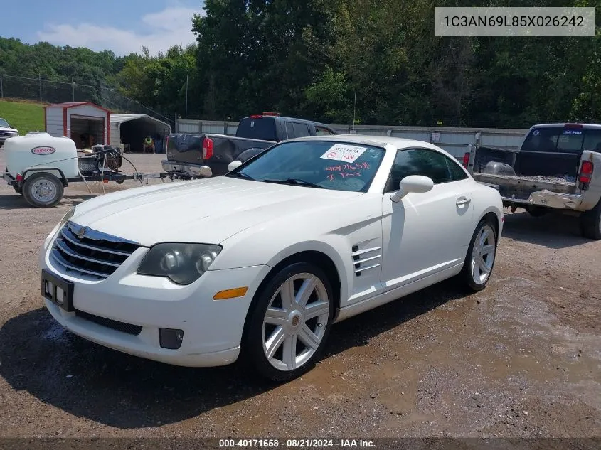 2005 Chrysler Crossfire Limited VIN: 1C3AN69L85X026242 Lot: 40171658