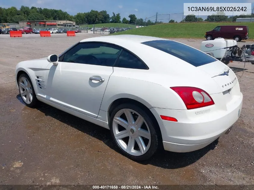 2005 Chrysler Crossfire Limited VIN: 1C3AN69L85X026242 Lot: 40171658