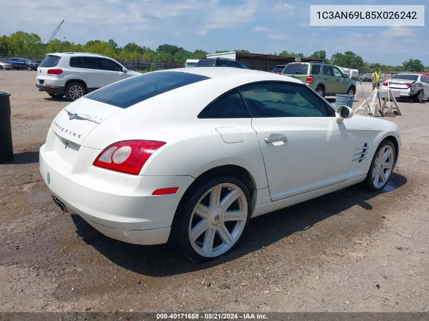 2005 Chrysler Crossfire Limited VIN: 1C3AN69L85X026242 Lot: 40171658