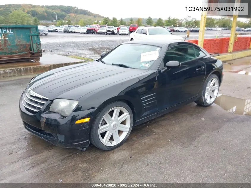 2005 Chrysler Crossfire VIN: 1C3AN59L75X031992 Lot: 40420820