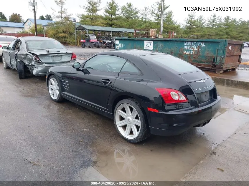 2005 Chrysler Crossfire VIN: 1C3AN59L75X031992 Lot: 40420820