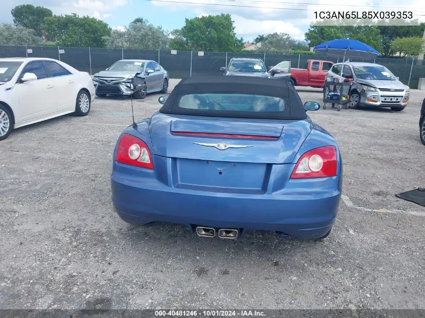 2005 Chrysler Crossfire Limited VIN: 1C3AN65L85X039353 Lot: 40481246